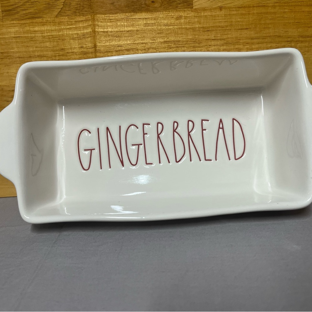 Rae Dunn White and Red Gingerbread Dish